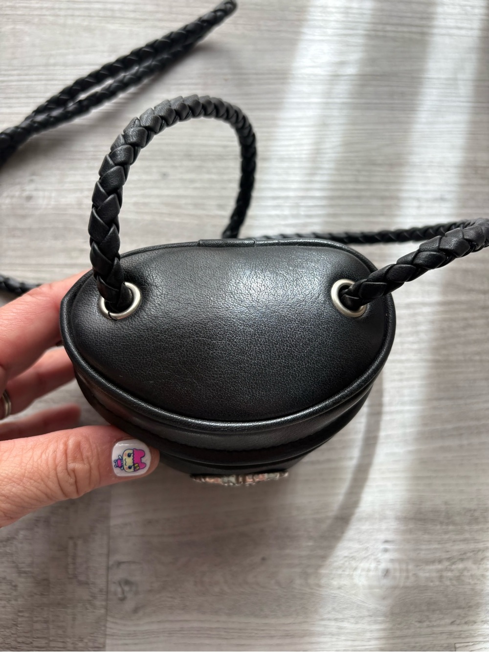 VTG Brighton Mini Black Leather Bucket Purse - Picture 7 of 9